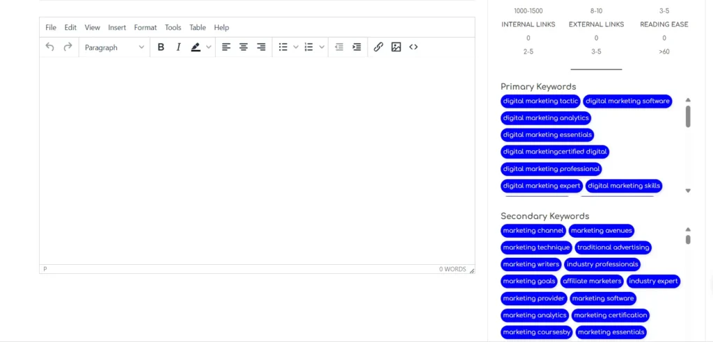 extracting primary and secondary keywords